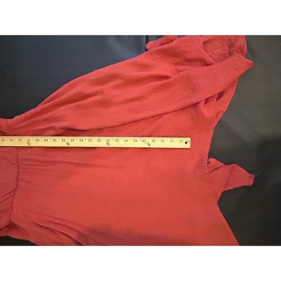 Luxology Sleeveless Swing Dress Size 12 Burnt Orange Sharkbite Hem - Picture 9 of 10